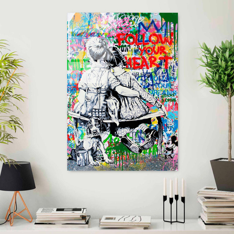 Superbe peinture murale en verre trempé 27,6 po x 39,4 po | 100% verre trempé, épaisseur: 0,16 pouce | Décoration élégante pour le salon ou le bureau, durable et facile à nettoyer, idée de cadeau parfaite