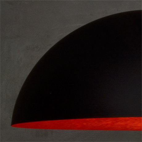 1 - Light Chrome Dome Pendant, Black/Red