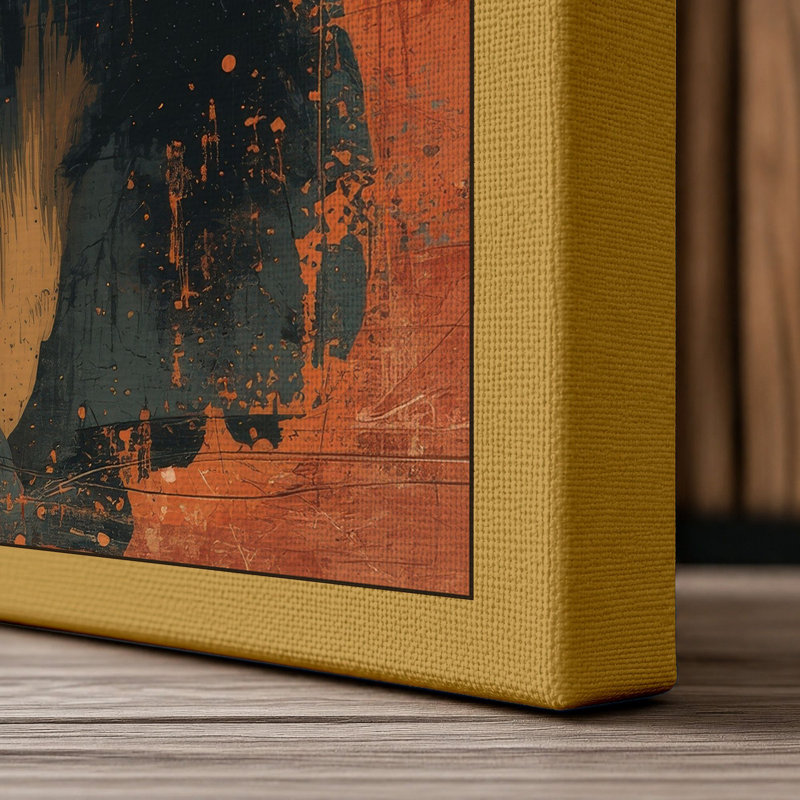 Panda Portrait Modern - Wrapped Canvas, 24x16 - 61.0 x 40.6 cm, Ochre Border