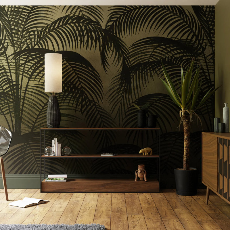 Superfresco Easy Palm Silhouette Print To Order Mural, 300cm L x 280cm W, Green