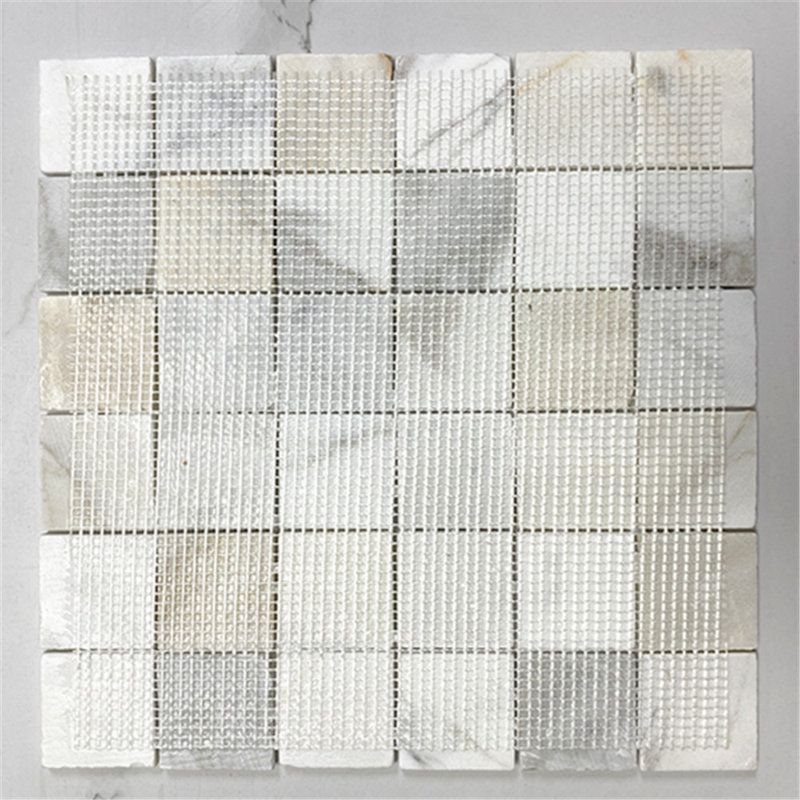 Calacatta 12" x 12" Marble Mosaic Tile, LIght Gray