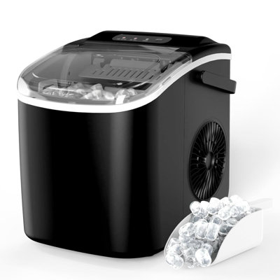 Ice Maker For Countertop, 9 Ice Cubes Ready In 6 Mins,  Ice/24Hrs, With Self-Cleaning Feature, Ice Spoon And Basket, For Home, Kitchen, Camping, Party