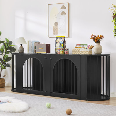 Cage double pour chien en métal de style moderne