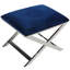 Repose-pieds en velours bleu 23 po X Bench