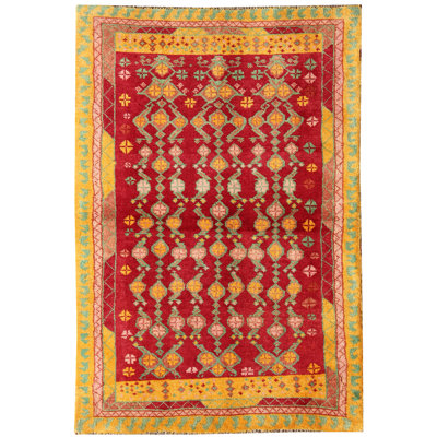 Geometric Hand Knotted 109cm X 184cm Area Rug