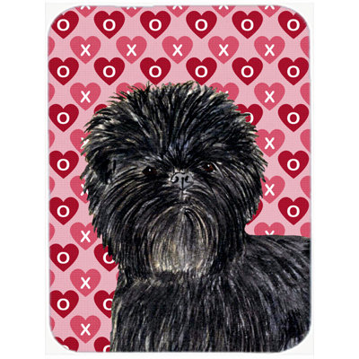 Planche à découper en verre caroline trésors et saint-valentin affenpinscher Valentine Hearts