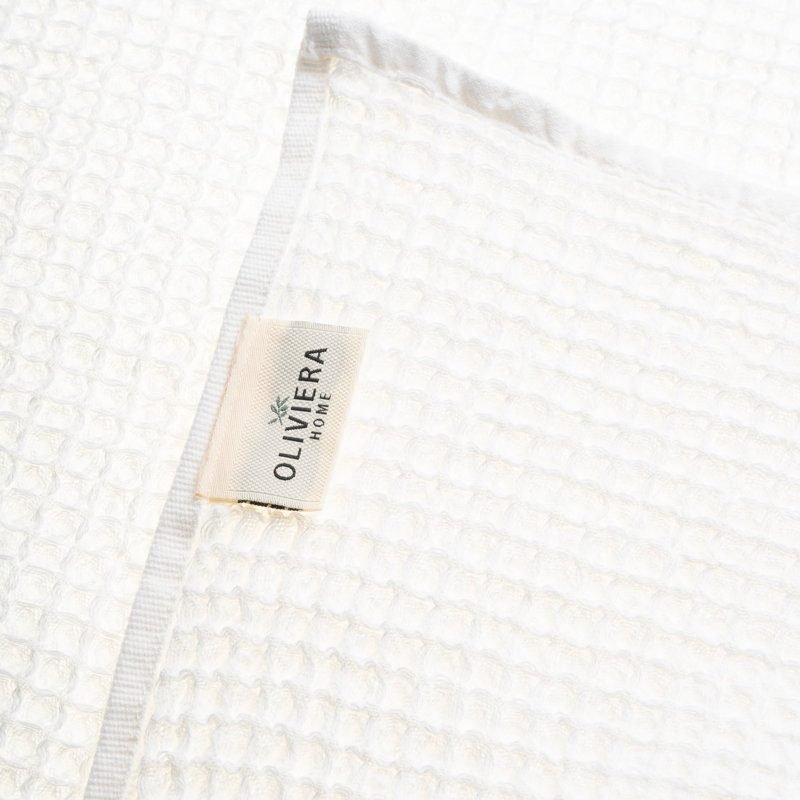 Ensemble essuie-mains gaufré en coton turc Waffle, White