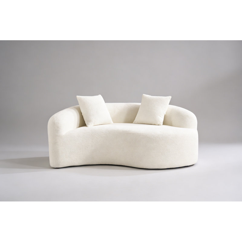 Canapé modulaire S-Curved Chenille, Blanc