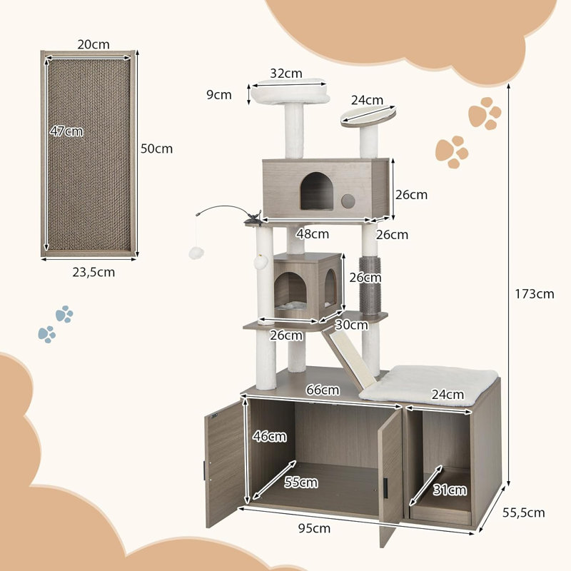 173 cm H Cat Tree / Condo