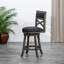 Tabouret de comptoir pivotant avec dossier en tissu Traditional