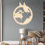 Décoration murale en forme de cercle avec loup - ACM-62184443-62184445
