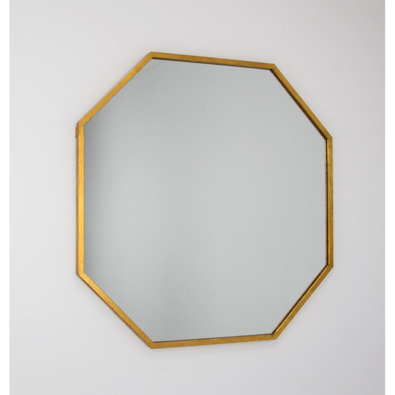 Uku Flat Metal Wall Mirror, Gold Leaf