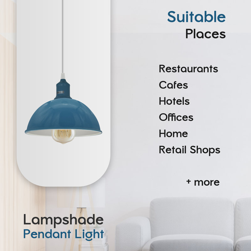 Gingras 2 - Light White Single Pendant, Cyan Blue, No