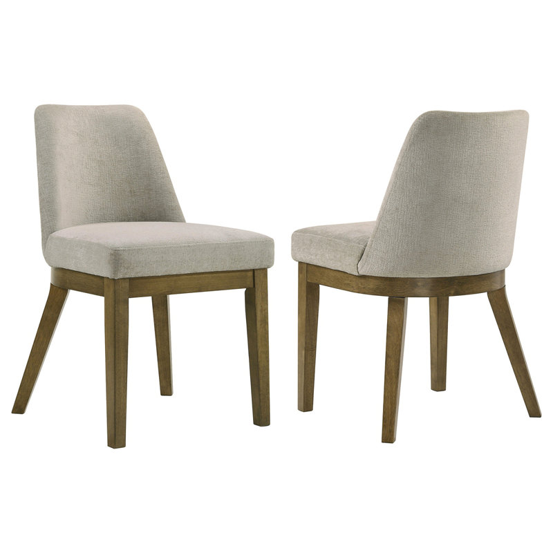 Chaise d'appoint Bryant (brun clair) rembourrée (ensemble de 2)