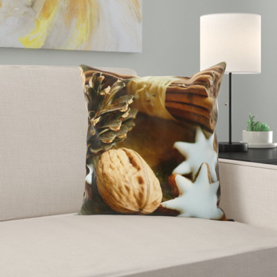 Coussin décoratif cannelle stars