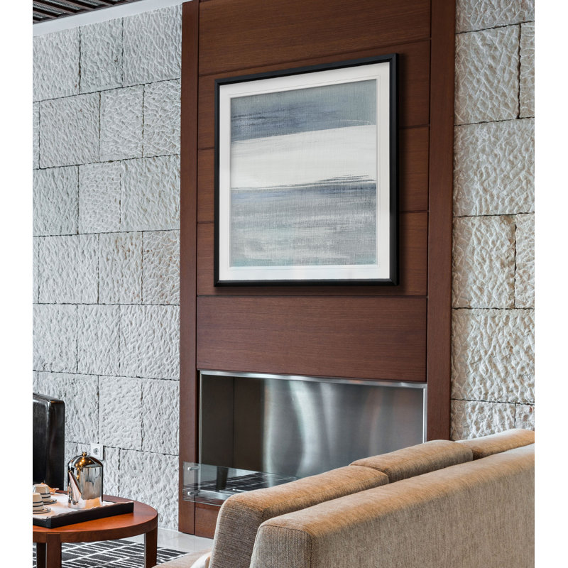 " Weathered I ", 17.5" H x 17.5" W x 1.5" D, Black Framed