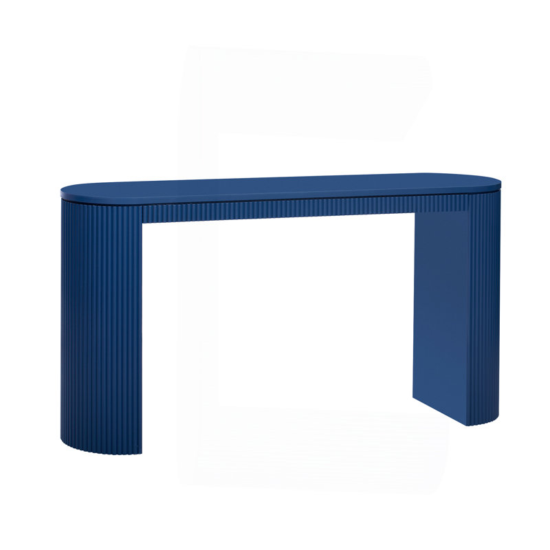 Uniquely Designed Console Table Made Of Fraxinus Mandschuric Solid Wood Veneer, Navy