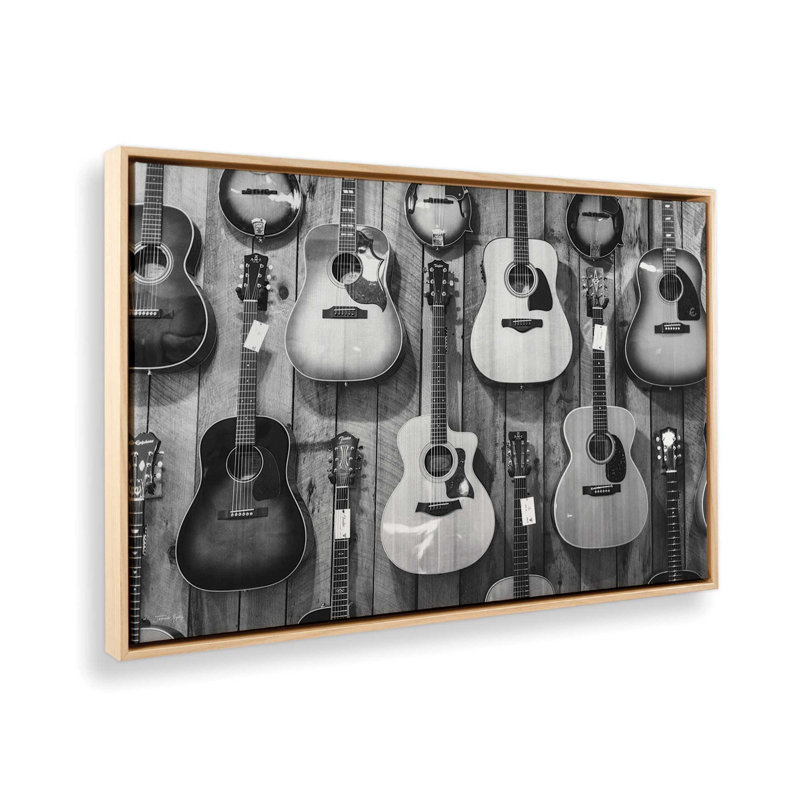 «Guitar Heaven II» par Jennifer Rigsby, reproduction d'art, 18 W x 12 H, Tan, Framed Canvas