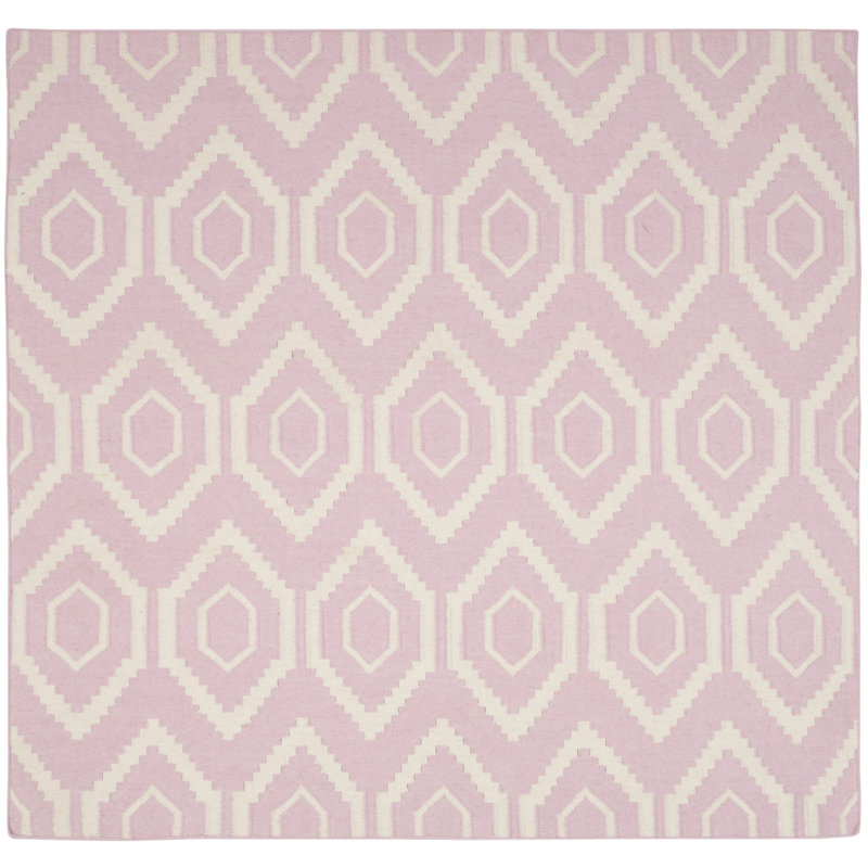 Normal Geometric Wool Hand Woven Area Rug, Square 183 cm