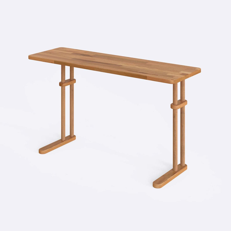 Table d'appoint rectangulaire en bois massif Brooklyn, H 26,80 po x l 47,20 po x P 15 po