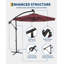 Parasol suspendu 10 pi, 8 baleines, base rotative 360 pi-853304795