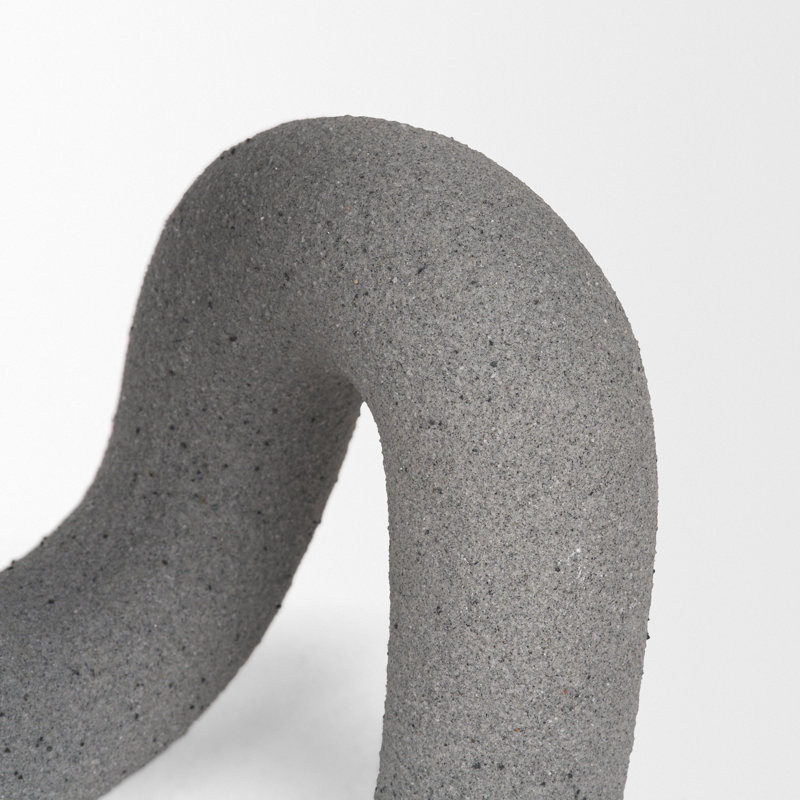 Resin Textured Concrete Gray Decorative Object, Gray