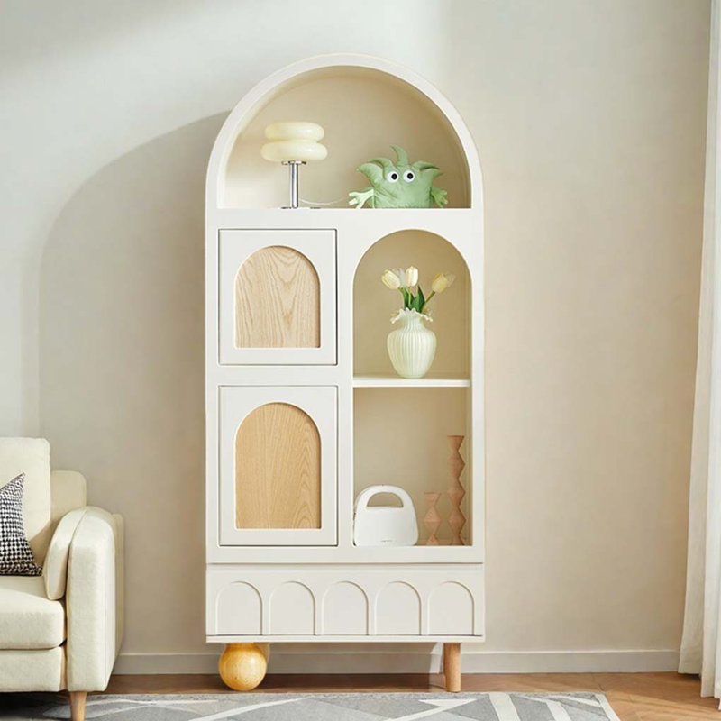 Bibliothèque moderne en bois crème