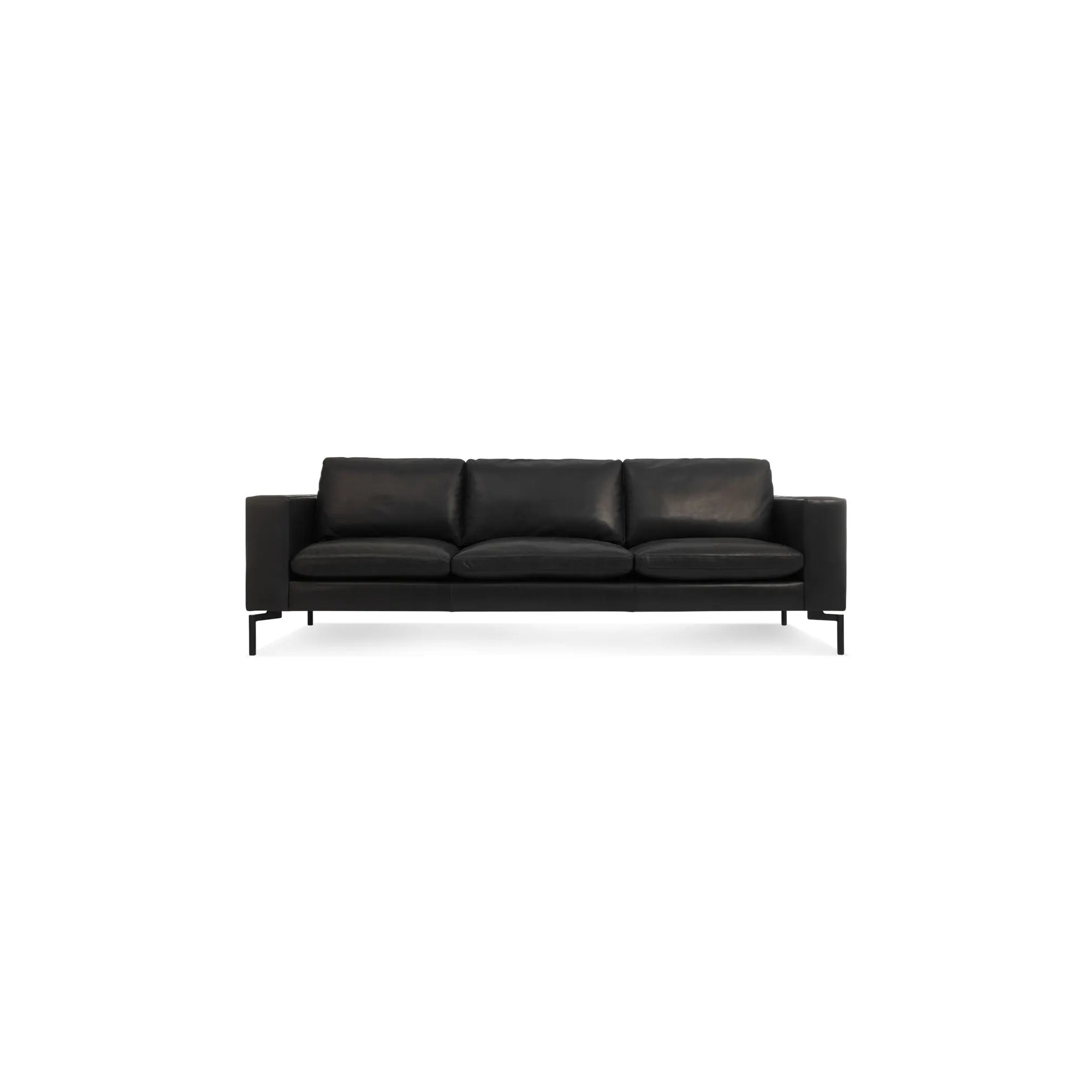 New Standard Upholstered Sofa, 32" H x 92" W x 35" D, Dark Brown Genuine Leather