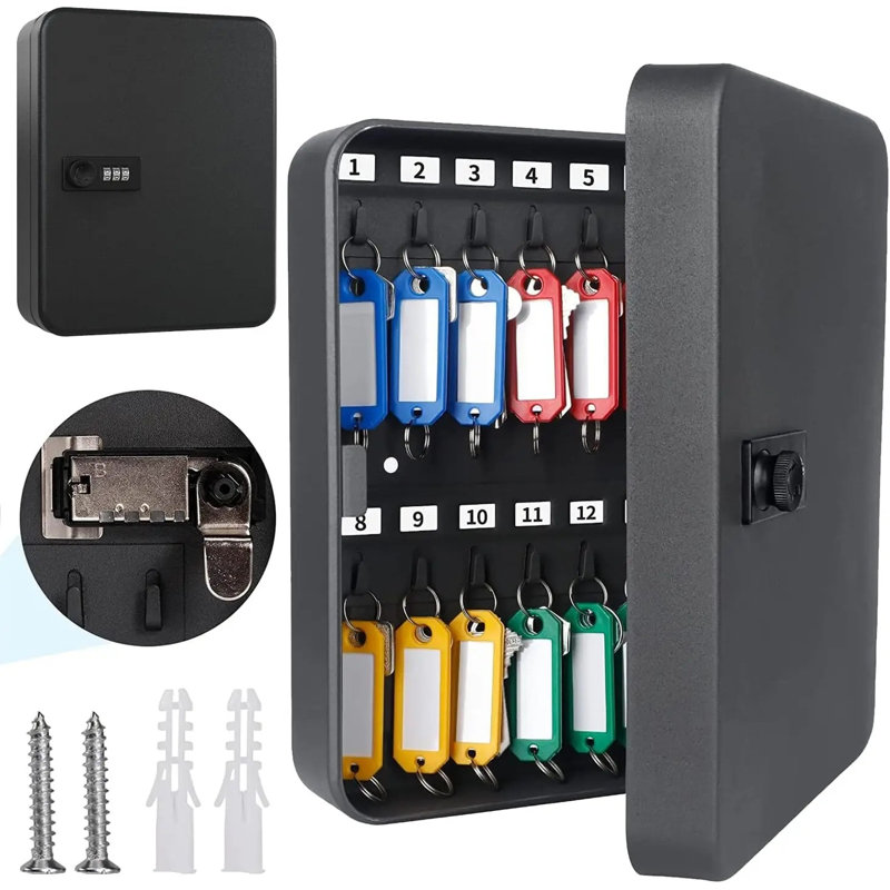 Veston Metal Wall Organizer with Key Hooks