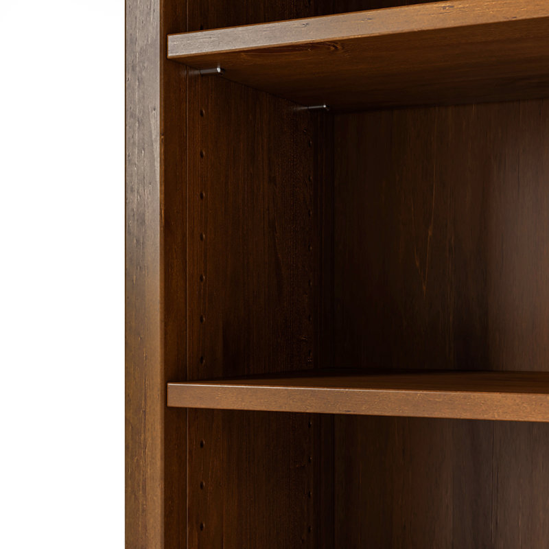 Bibliothèque en bois massif de style Shaker classique, (3 tablettes) H 36 po x l 30 po x P 13,25 po, Pacane foncée