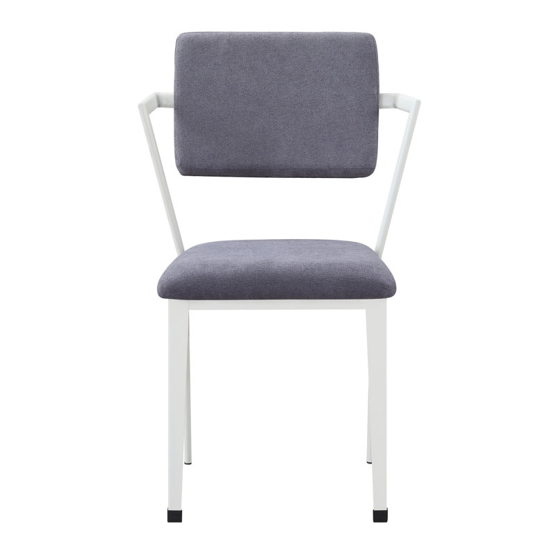 Open Back Upholstered Office Chair, White
