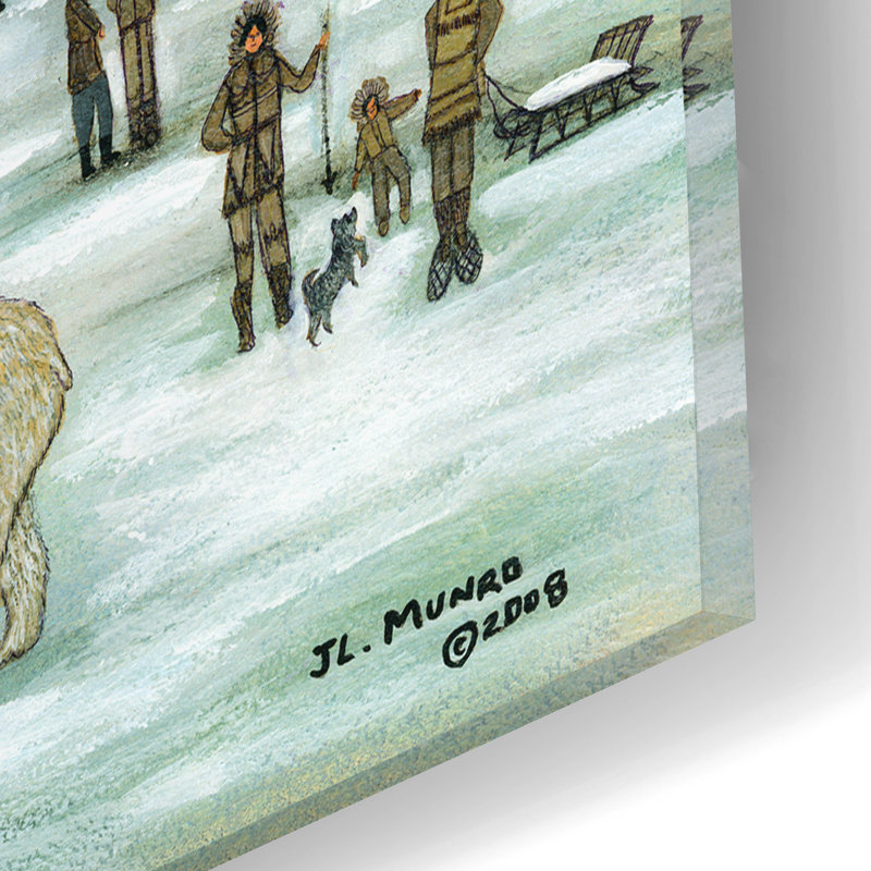  Art mural en verre acrylique, "16" x 12 "" Whaling arctique "par JL Munro