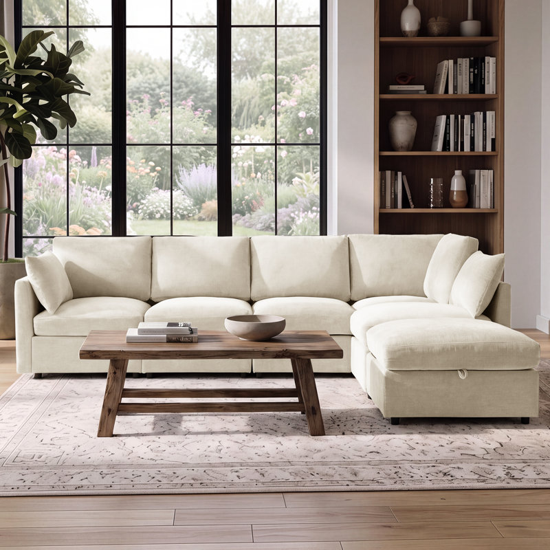  Canapé modulaire en U Sarang, Chenille beige