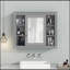 Armoire de rangement murale moderne pour salle de bain 35 po x 28 po, armoire à pharmacie, armoire murale moderne avec miroir, armoire à miroir avec 6 tablettes ouvertes (meuble-lavabo non inclus)-922956863