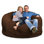  | Fauteuil à billes 6 pi | Rembourrage en mousse - Housse lavable amovible, suède brun