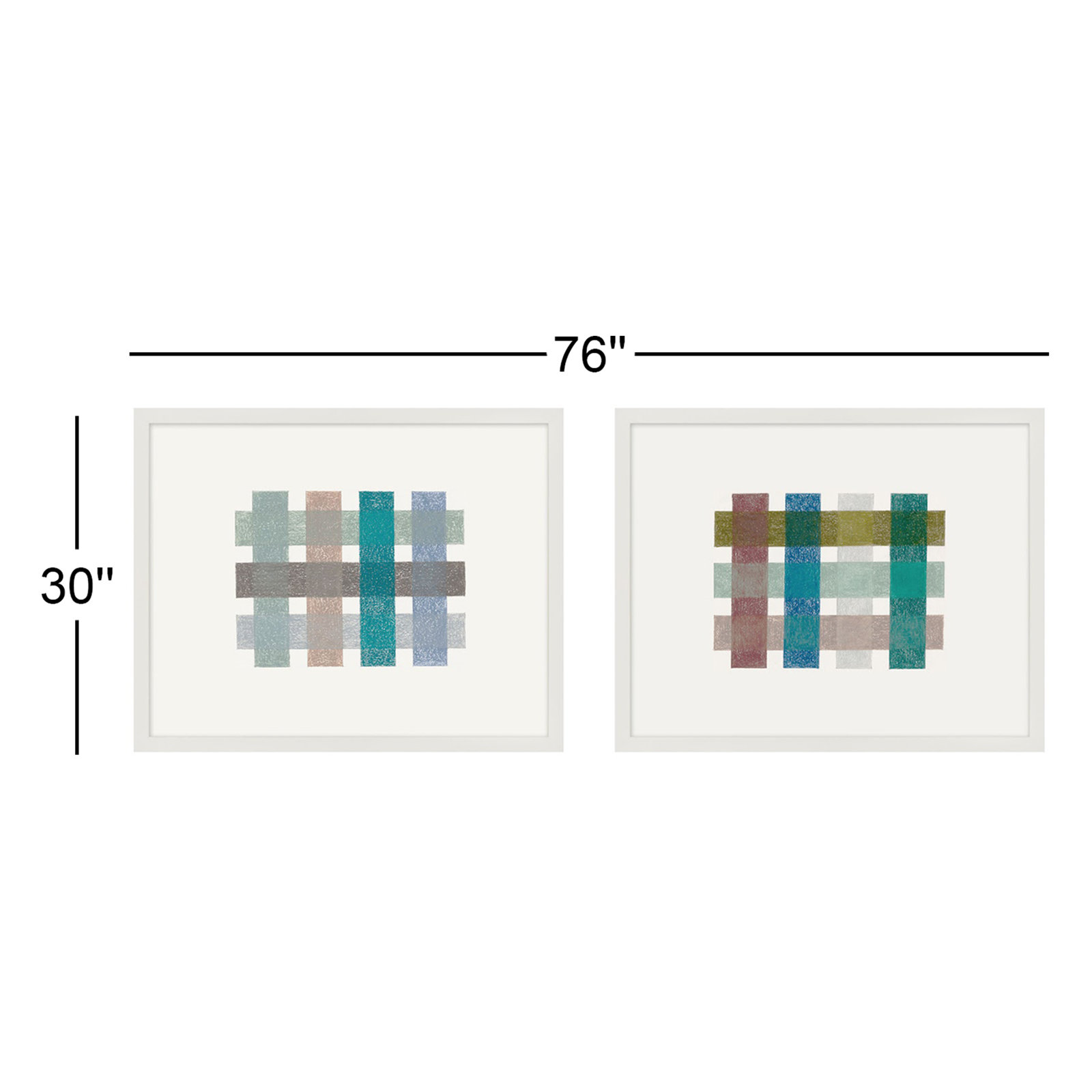 Lancel "Gridlock Horizontal" Print by Beth James, 30'' H x 76'' W x 1.25'' D, White Framed