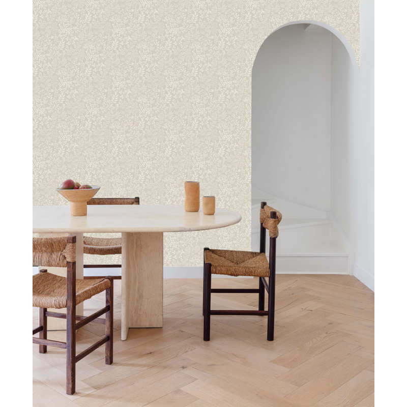 Papier peint texturé non tissé à motif de feuilles de sisal Pi., Brun