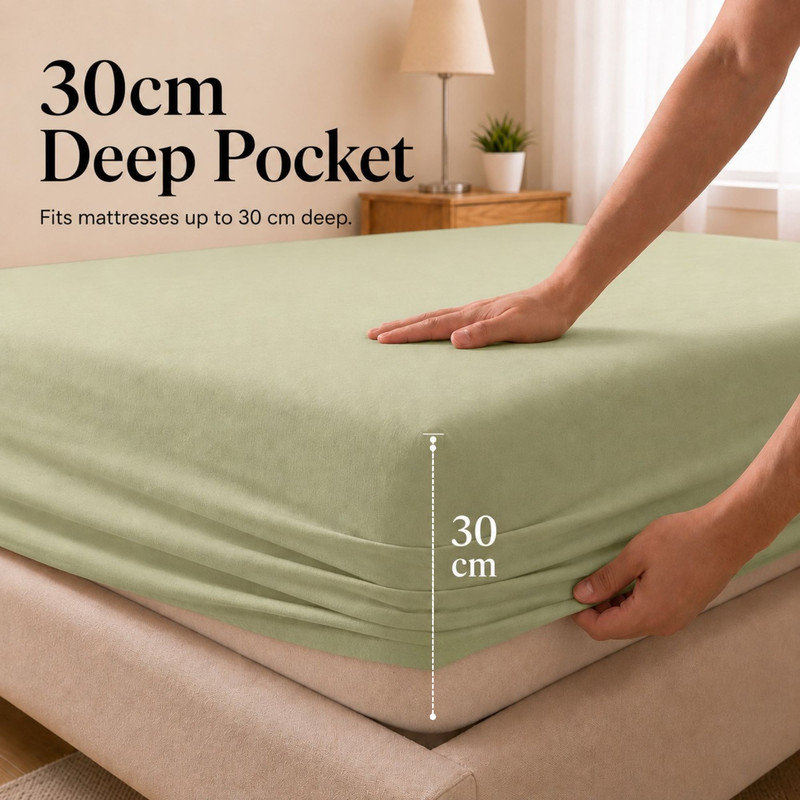 MHG Living Ultra Soft White Fitted Bed Sheet with Pillowcase Pair - Single/Double/King/Super King, Single