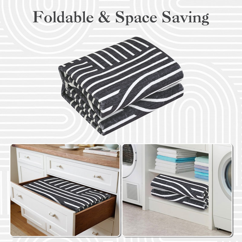 Modern Rainbow Striped Machine Washable Rug Stain Resistant Easy Cleaning Indoor Carpet With Non-Slip Backing Low Pile Floor Cover Non Shedding Folding Rug
