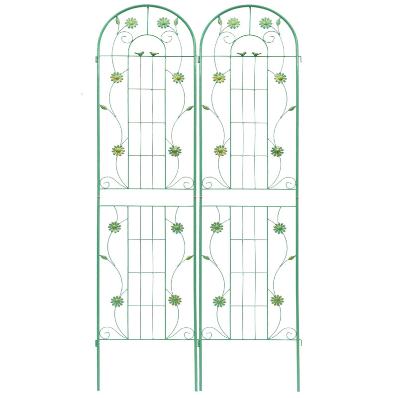 2 treillis en métal antirouille 86,7 po x 19,7 po, support pour fleurs d'extérieur pour plantes grimpantes 86,7 po x 19,7 po