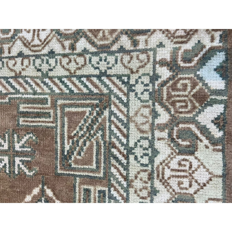Brown Hand-Knotted Wool Triple Medallion Classic Traditional Modern Contemporary Carpet Rug, 9' x 12'
