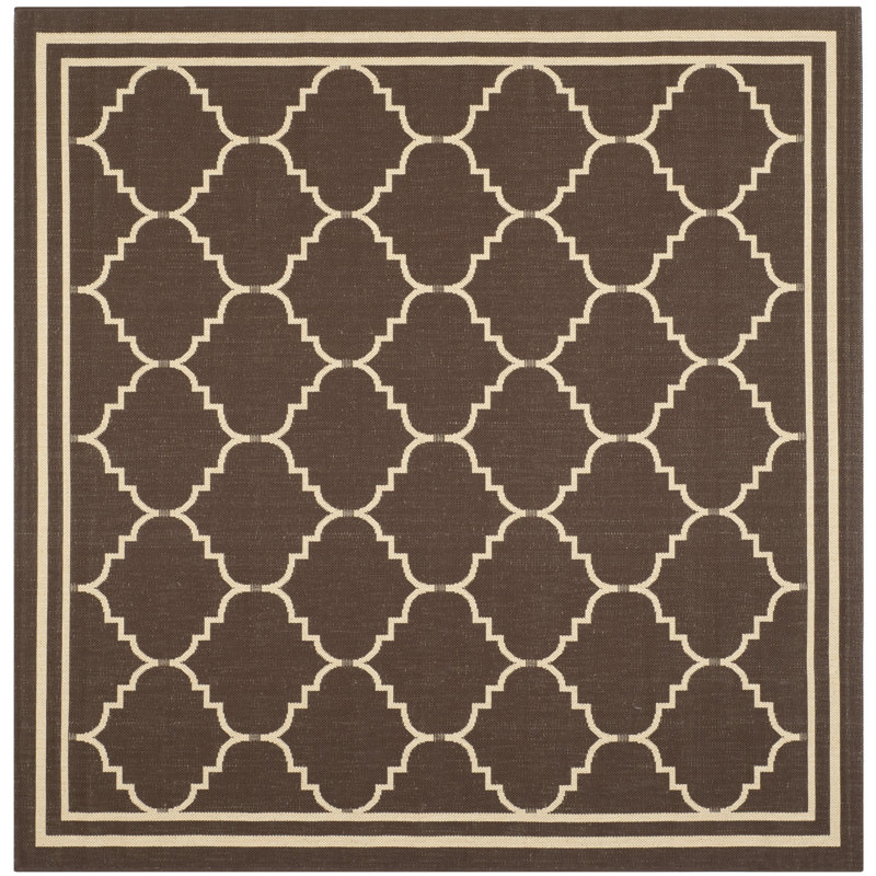 Tapis d'intérieur / extérieur à motif géométrique Herefordshire Performance, Carré 6 pi 7 po