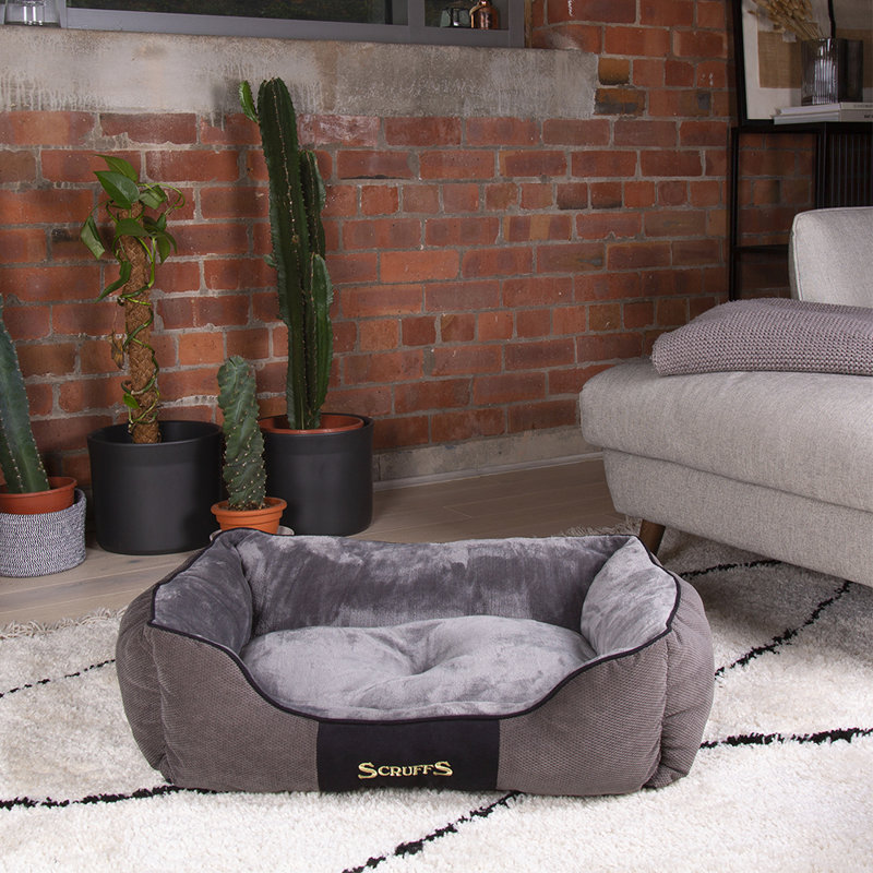 Chester Polyester Pet Bed, 19cm H x 75cm W x 60cm D, Graphite/Grey