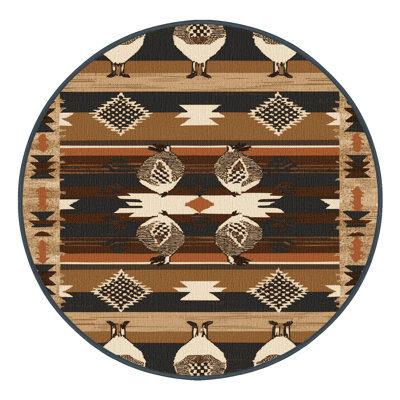 Washable Mountain Lion Southwestern Area Rug