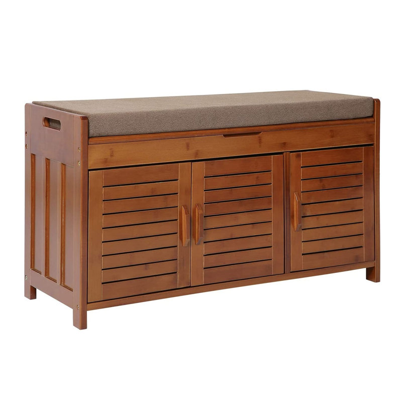 7 Pair Shoe Storage Bench Cushion Shoe Cabinet