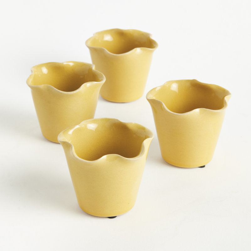 LYDIA MINI POTS, ENSEMBLE DE 4, Jaune
