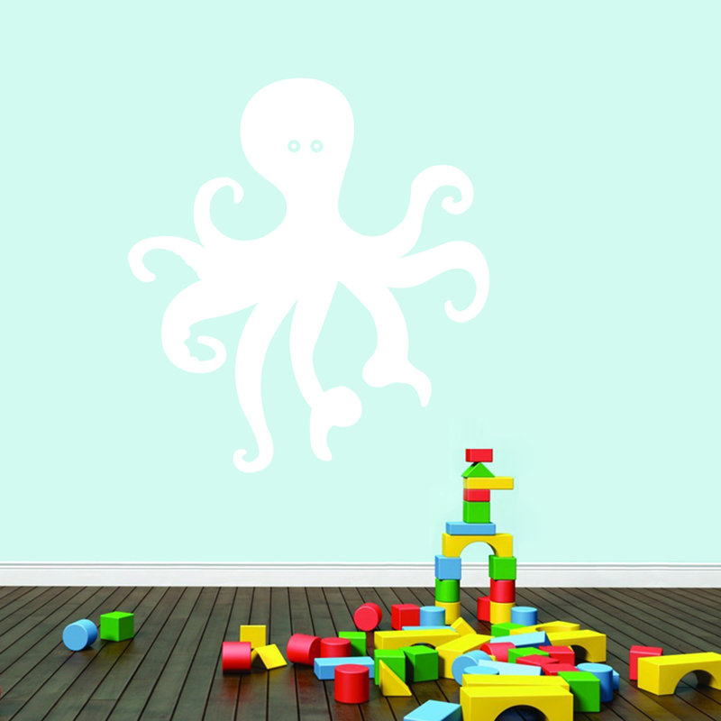 Décalcomanie murale octopus, Blanc
