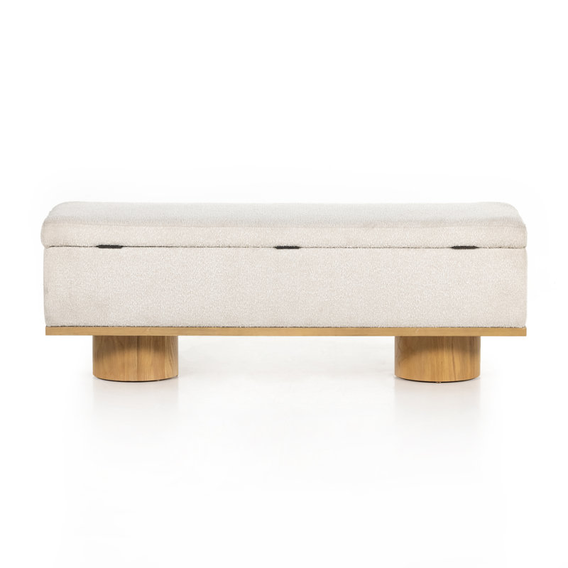 Navi Upholstered Storage Bench, Knoll Natural