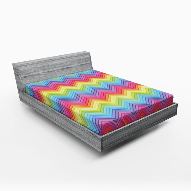 Microfiber Chevron Fitted Sheet, Full Fitted Sheet