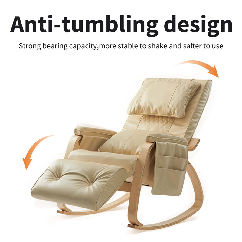 Fauteuil de massage inclinable en cuir, Cuir crème blanc assorti